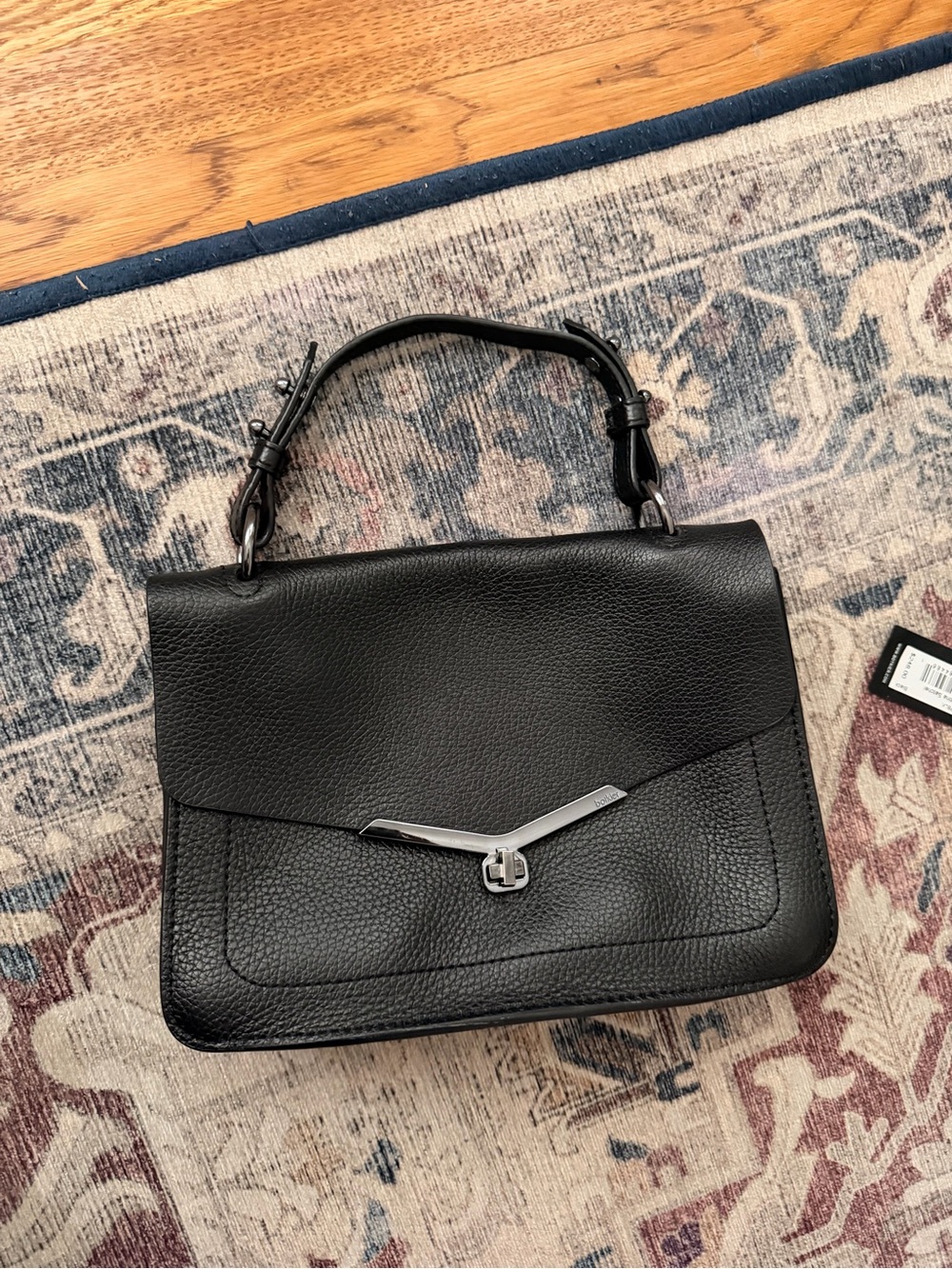 BOTKIER Black Leather Top-Handle Women’s Bag
